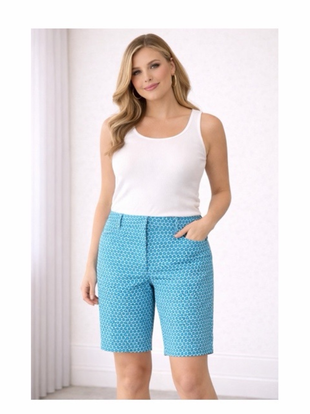 Laundry by Shelli Segal Diva Blue Bermuda Shorts‎